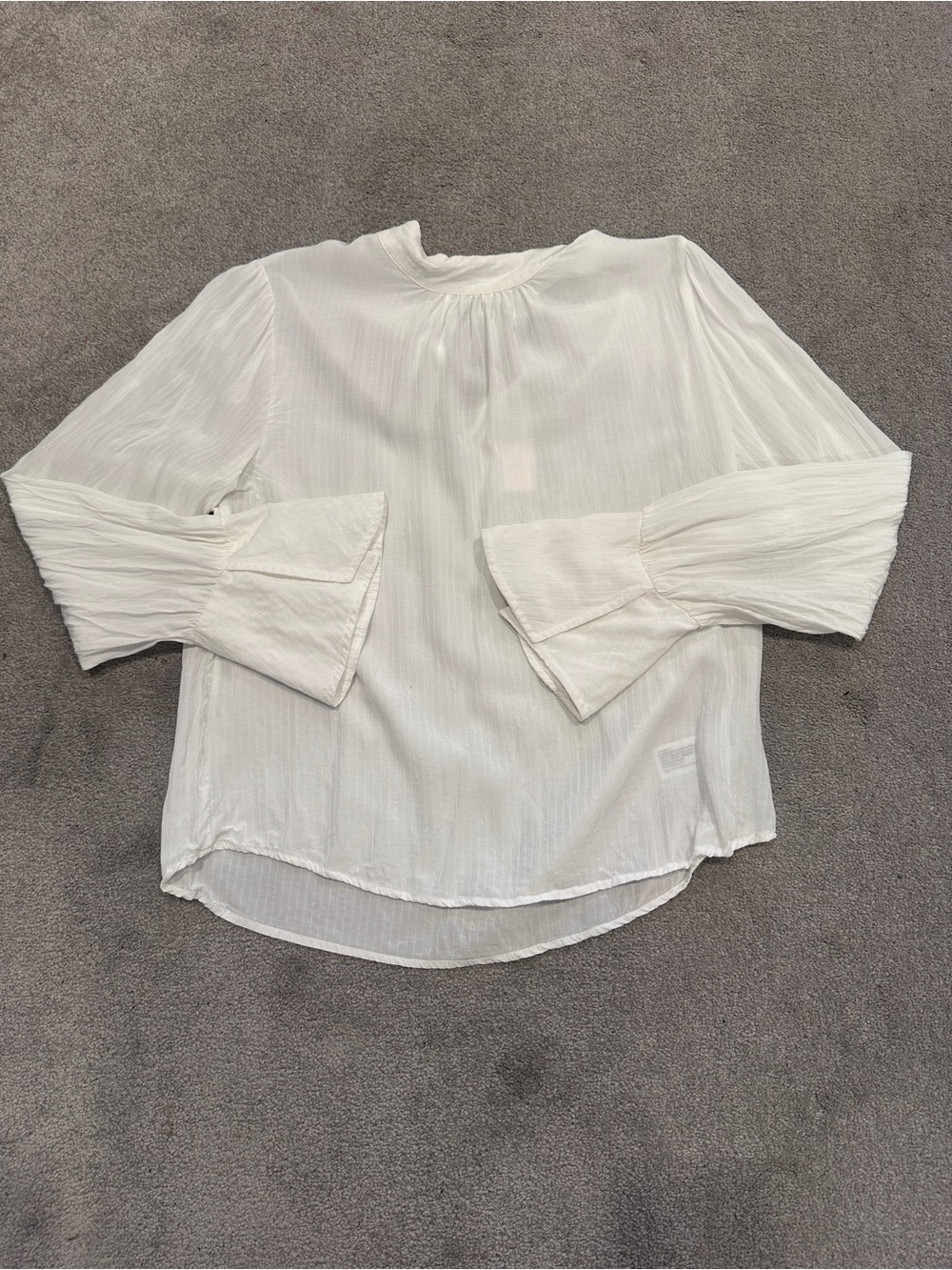 a new day Ivory Textured Long-Sleeve Peasant Blouse